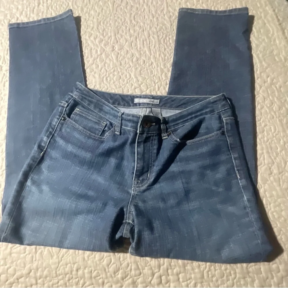 Chico's platinum girlfriend straight‎ leg denim jeans size Chico's 0, US 4